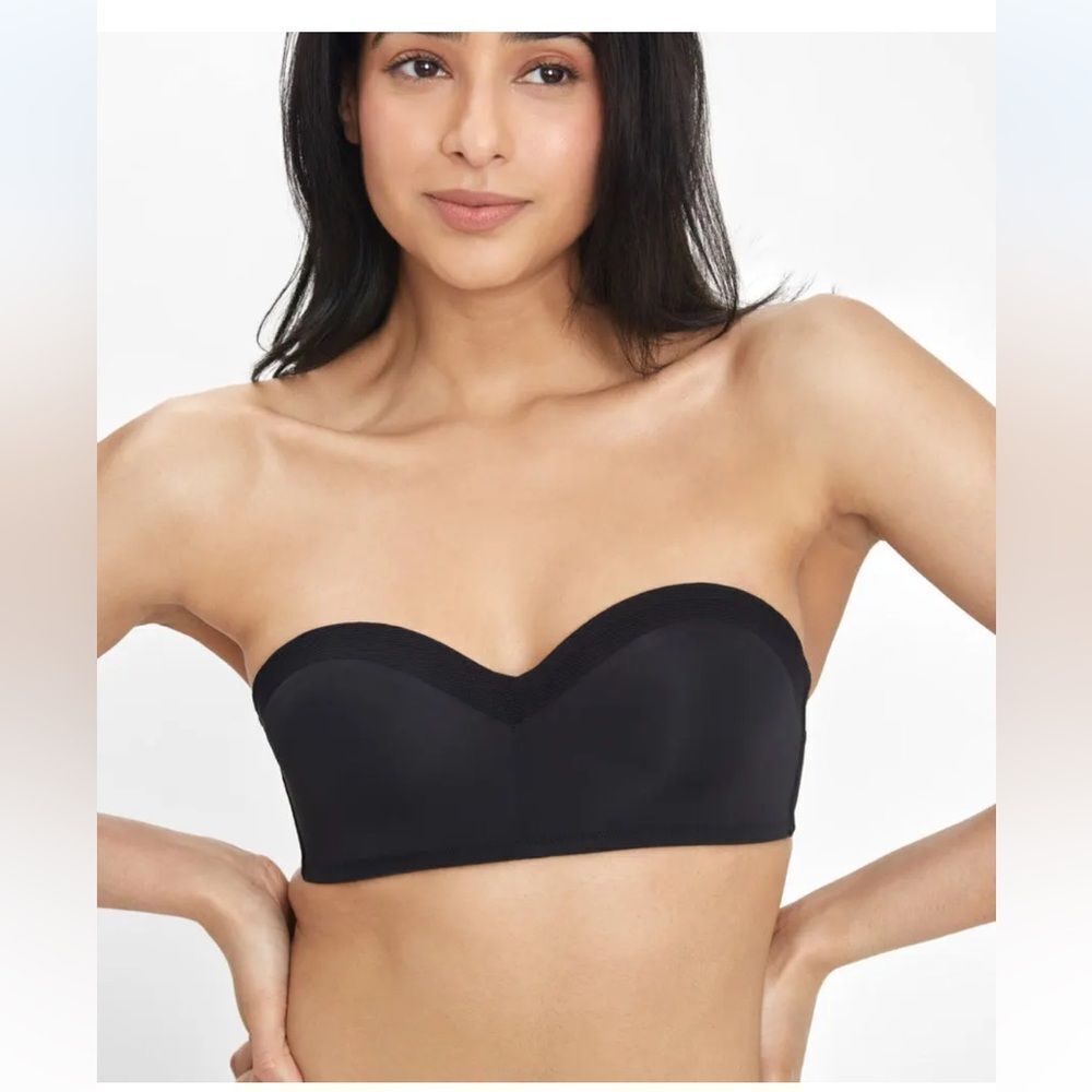 New with tag Lively No-Wire Strapless Bra, black, size 36C.